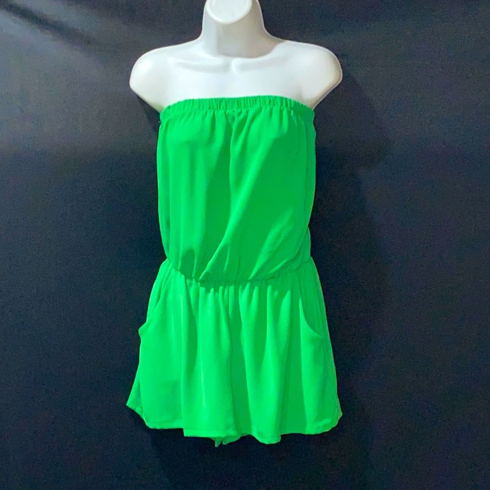 Green Shorts Romper